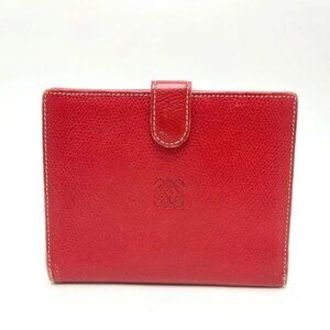 LOEWE anagram Wallet Compact Wallet Folded wallet Leather Red